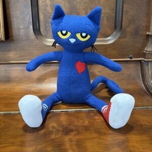 Pete The Cat Doll Stuffed Animal 14.5" Plush with Red Blue Sneakers Merry Makers